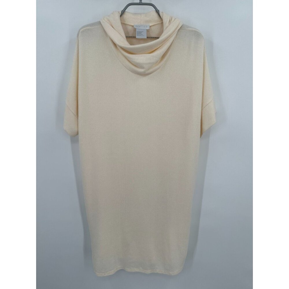 Softies 36" Dream Jersey Short Sleeve Cowl Neck Lounger S/M Buttercream PJ Gown